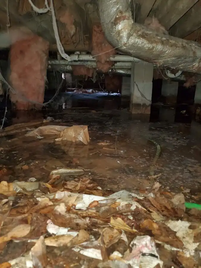 Crawl space flood assessment for Commercial Water Damage Restoration in Bonner Springs